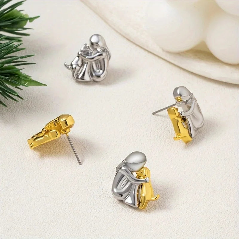 Fiona Dog Hug Stud Earrings 2