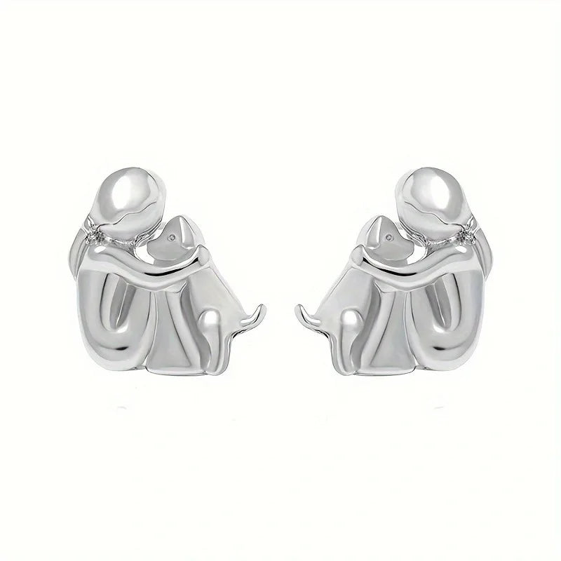 Fiona Dog Hug Stud Earrings 3