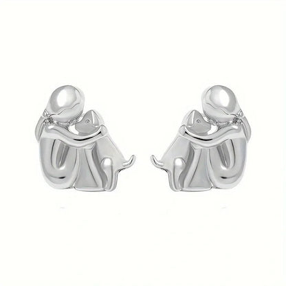 Fiona Dog Hug Stud Earrings 3