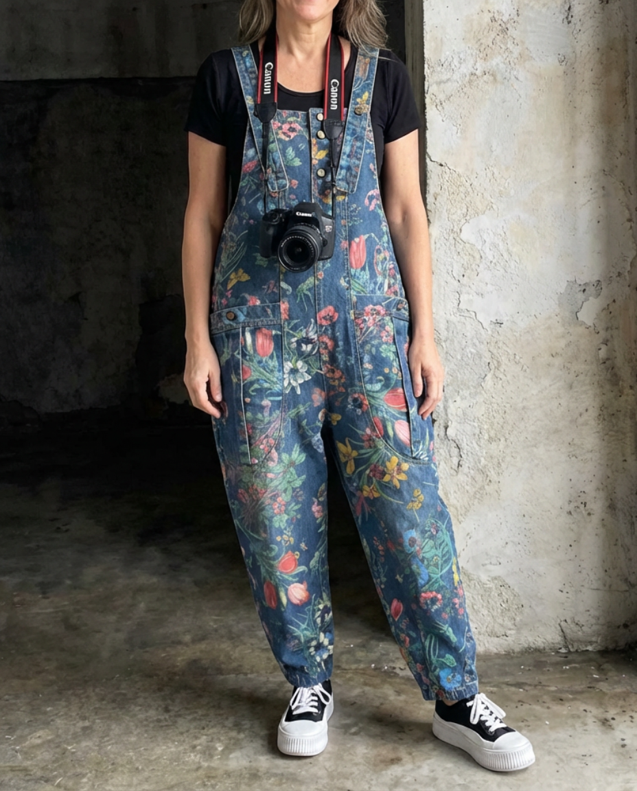 Fiona Floral Denim Overalls 2