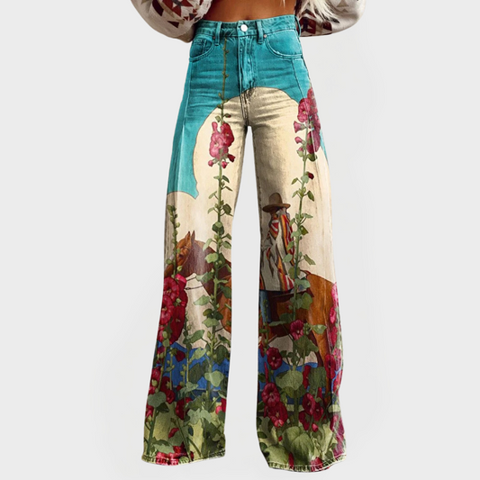 Fiona Floral Wide Leg Trousers 0