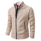 Men's textured full-zip mock neck sweater with zip pockets