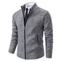Men's textured full-zip mock neck sweater with zip pockets