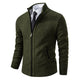 Men's textured full-zip mock neck sweater with zip pockets