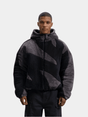 Veste homme à capuche, color block abstrait, fermeture zippée