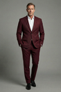 Men's slim fit two piece suit with notch lapels and matching trousers