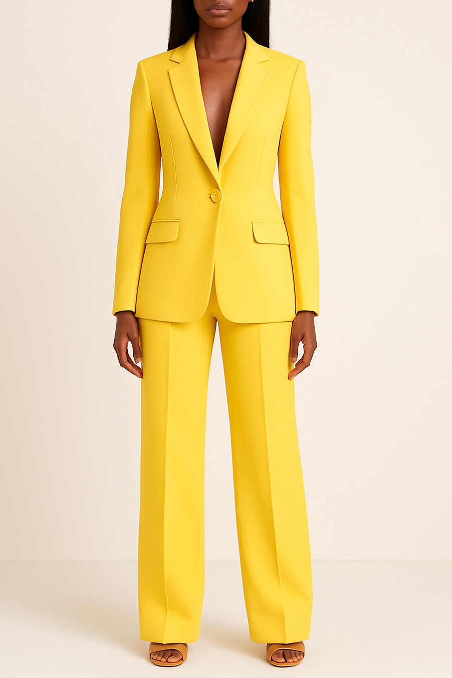 Women's tailored blazer and full-length trouser set