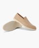 Men's slip-on moc toe loafers with low platform soles