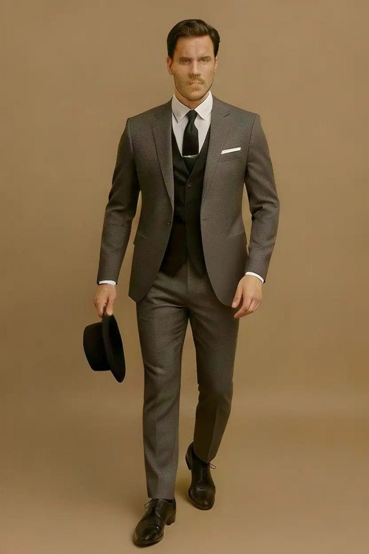 Men's Three-Piece Suit – Slim-Fit Blazer, Waistcoat & Trousers for Weddings & Business 12