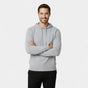 Men's plain knit hooded sweater with long sleeves and ribbed trims