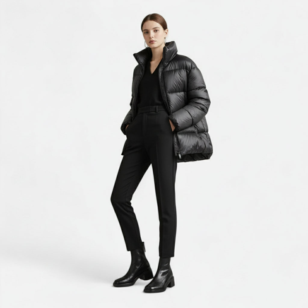 Urban ankle boots with round toes, side zippers and block heels