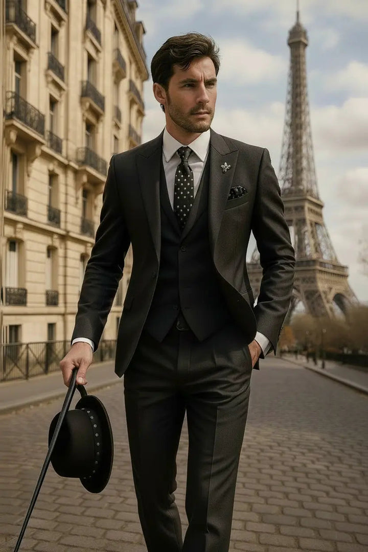 Men's Three-Piece Suit – Slim-Fit Blazer, Waistcoat & Trousers for Weddings & Business 2