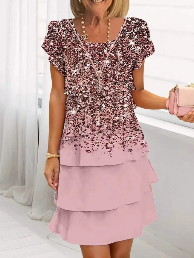 Genevieve Ruffle A-Line Dress 0