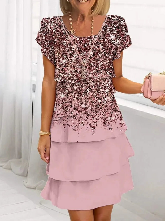 Genevieve Ruffle A-Line Dress 0