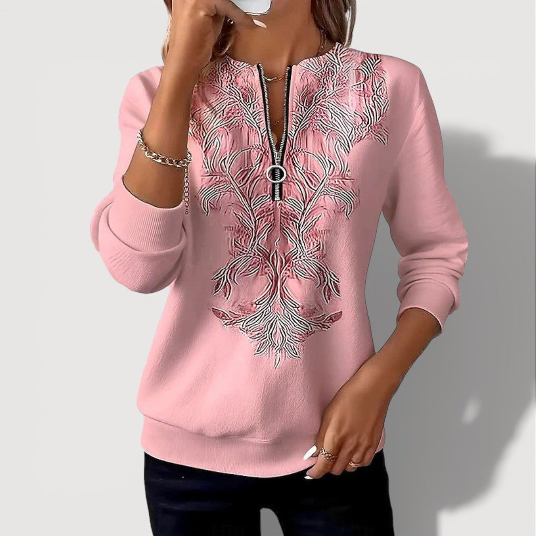 Giselle Embroidered Zip Top 2