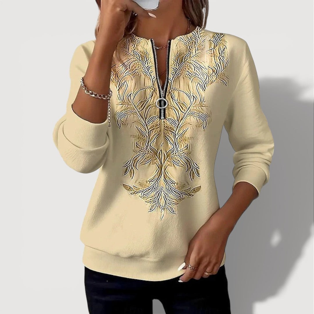 Giselle Embroidered Zip Top 3