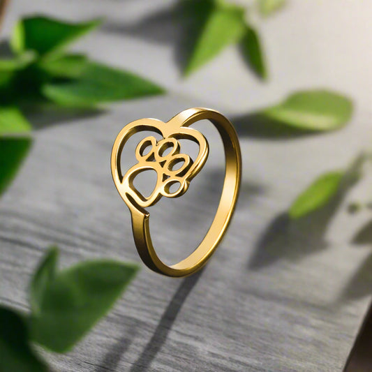 Giselle Heart Paw Ring 0