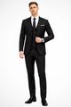 Men's slim fit three-piece suit with notch lapel jacket