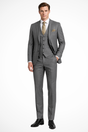 Men's three-piece slim fit suit with notched lapels and matching waistcoat