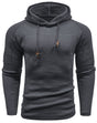 Men's hooded sweatshirt with long sleeves and ribbed shoulder panels