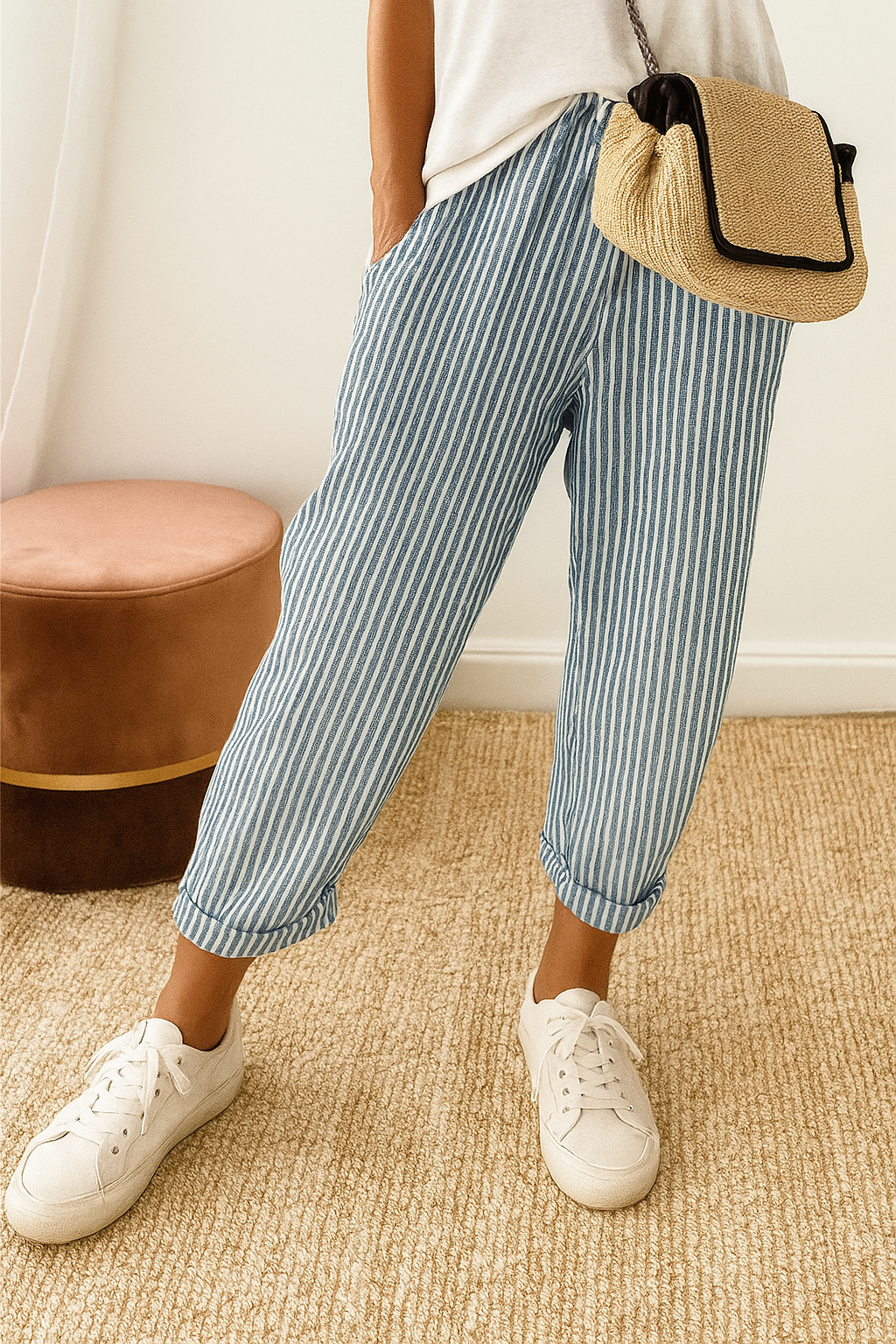 Louisa Linen Look Drawstring Trousers