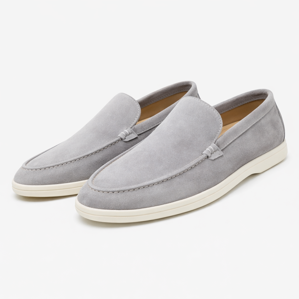 Moc-toe slip-on loafers with light soles