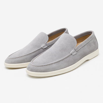 Moc-toe slip-on loafers with light soles