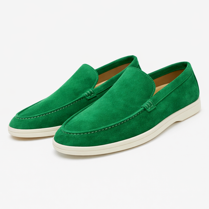 Moc-toe slip-on loafers with light soles