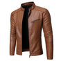 Men's fitted stand collar jacket with long sleeves and zipped chest pocket