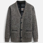 Men's textured knit cardigan with V-neck, button front and two pockets
