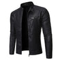 Men's fitted stand collar jacket with long sleeves and zipped chest pocket