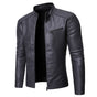 Men's fitted stand collar jacket with long sleeves and zipped chest pocket