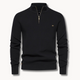 Men's ribbed knit half-zip sweater with mock neck