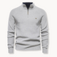 Men's ribbed knit half-zip sweater with mock neck