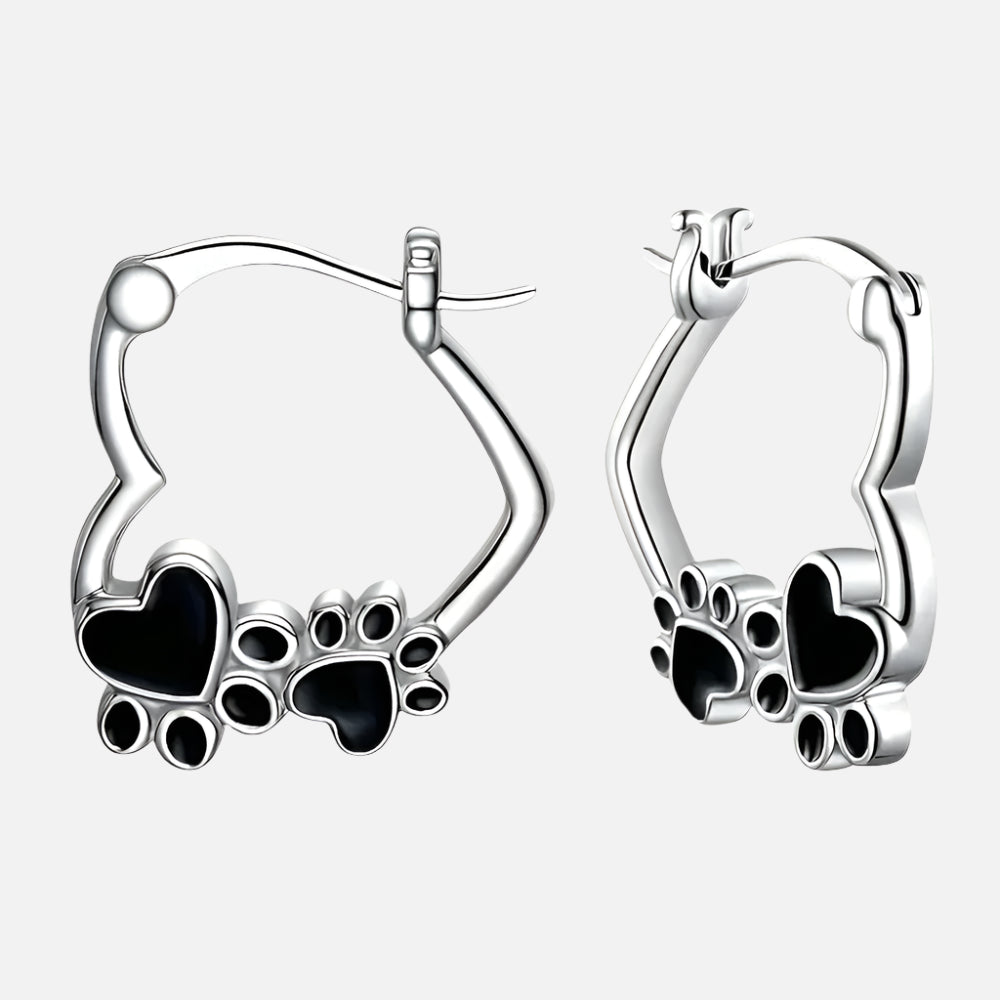 Harlow Heart Paw Huggie Earrings for Women 0