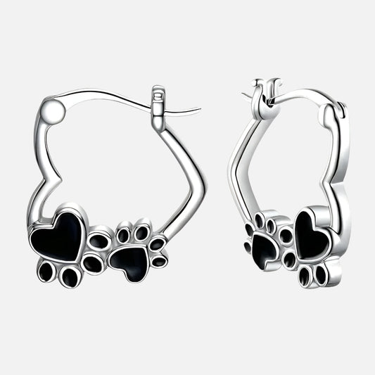 Harlow Heart Paw Huggie Earrings for Women 0