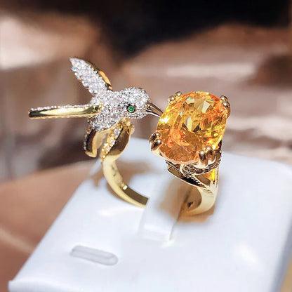 Harlow Hummingbird Gemstone Ring 1