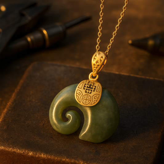 Harlow Jade Elephant Pendant 0