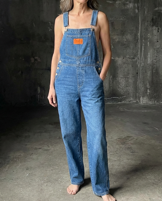 Harlow Straight Leg Denim Overalls 0