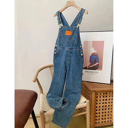 Harlow Straight Leg Denim Overalls 1