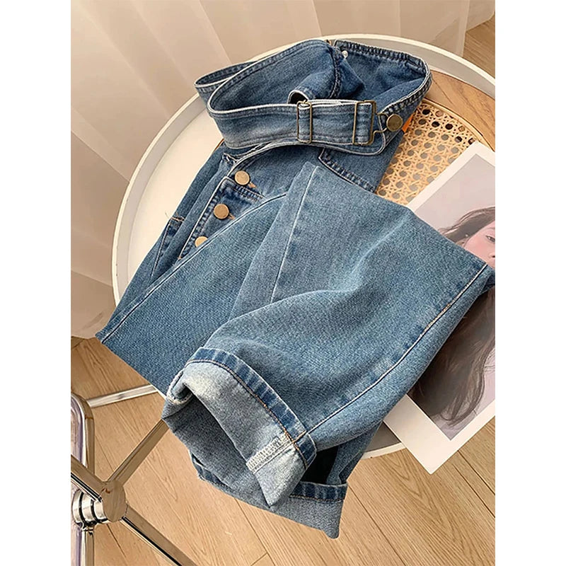 Harlow Straight Leg Denim Overalls 4
