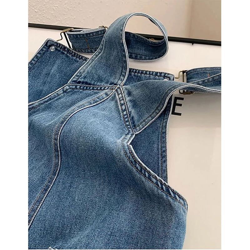 Harlow Straight Leg Denim Overalls 6