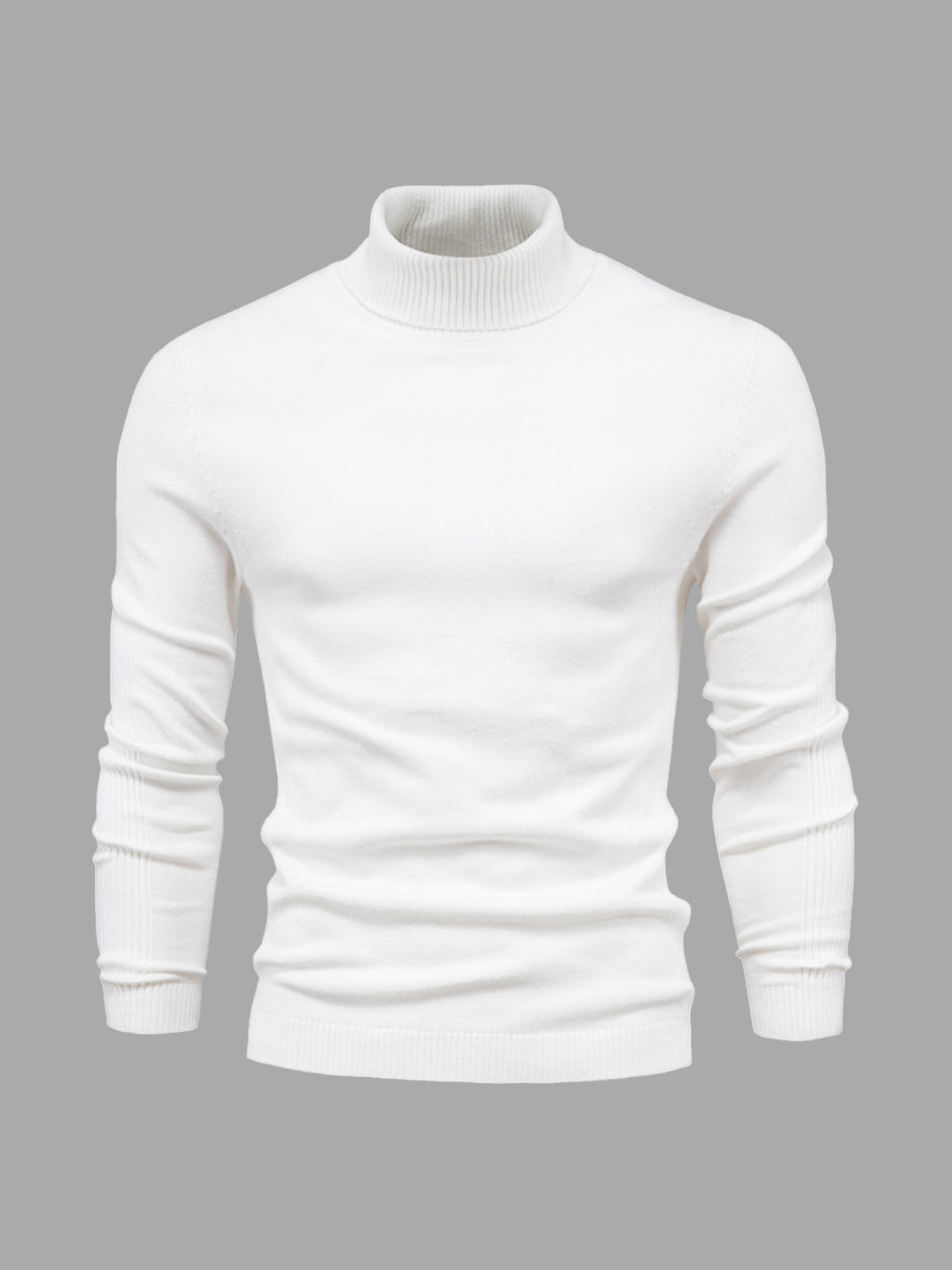 Men's long-sleeve ribbed turtleneck sweater