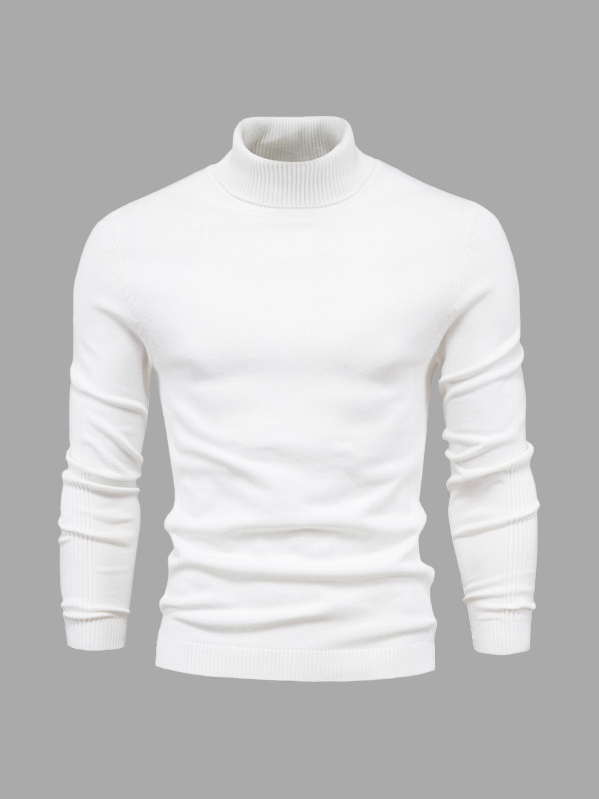 Men's long-sleeve ribbed turtleneck sweater