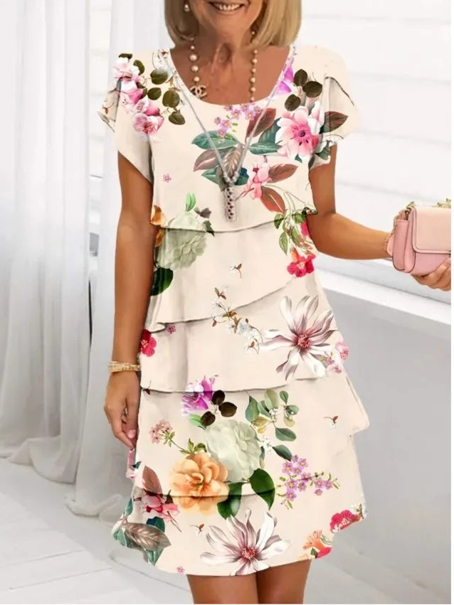 Helena A-Line Ruffle Dress 0