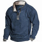 Men's long-sleeve quarter-zip mock neck sweater with ribbed cuffs