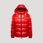 Men's quilted hooded puffer jacket with zip front and pockets