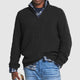 Men's ribbed half-zip sweater with mock neck and long sleeves