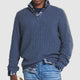 Men's ribbed half-zip sweater with mock neck and long sleeves