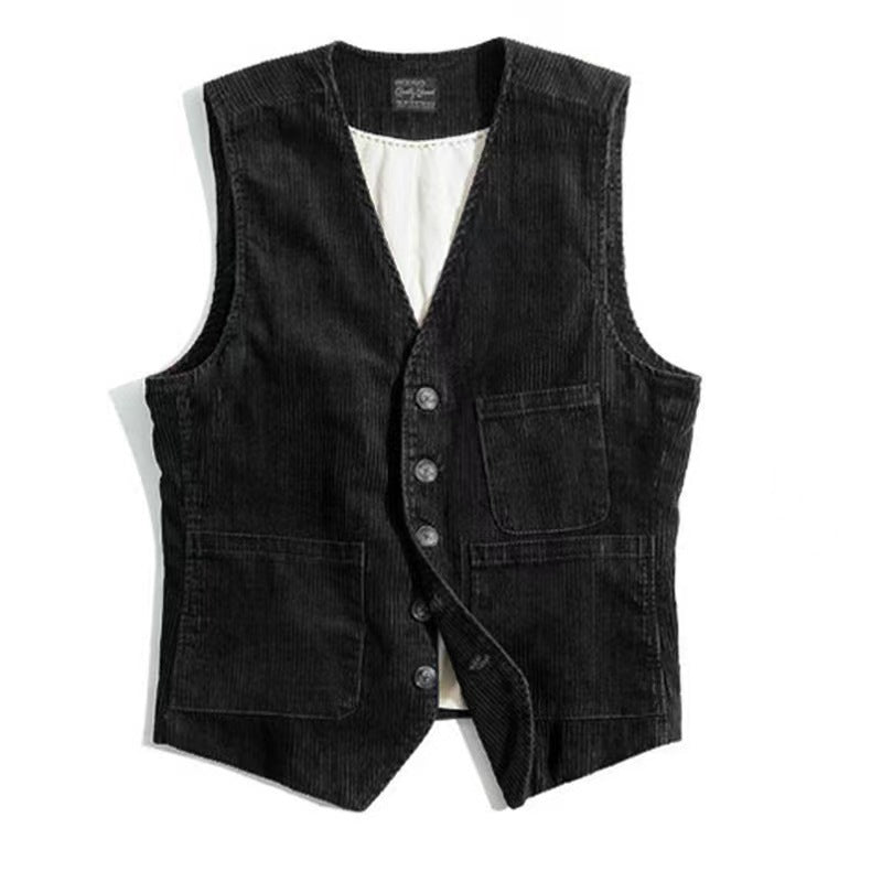 Men's corduroy blazer jacket with lapels and pockets